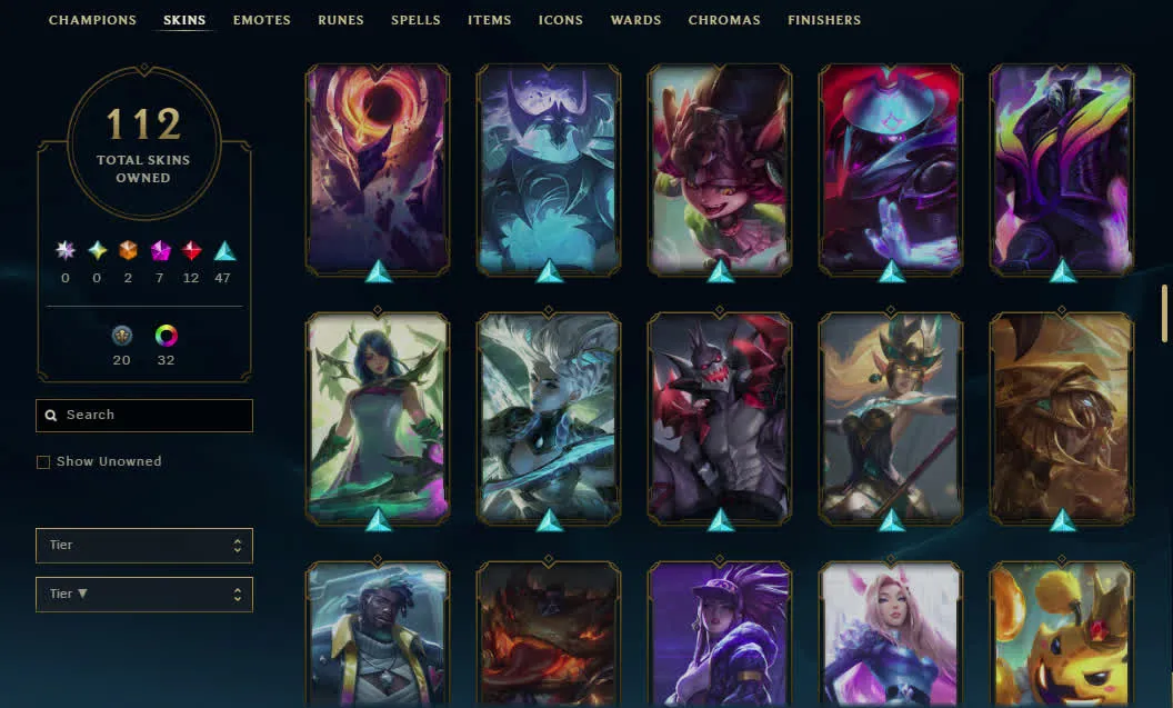[ EUW ] Emerald League of legends account - Full champs - 112 skins